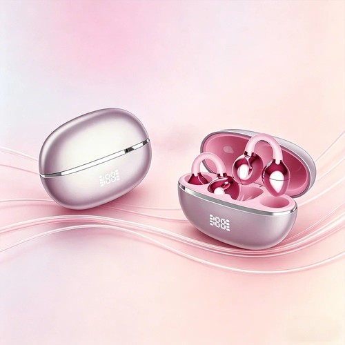 Wireless clip earbuds - on,